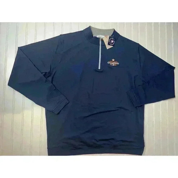 Peter Millar Houston Astros Blue 1/4 Zip Performance Pullover Men XXL 2XL NEW - Picture 1 of 4